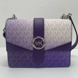 Michael Kors Greenwich Sm Color-Block Sign Logo Flap Crossbody XBODY
Dark Purple